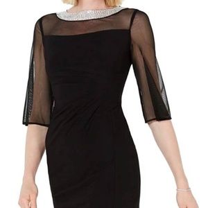 R&M Richards Illusion neckline dress